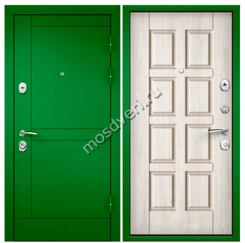 Зеленая входная дверь в квартиру ZVD-16 - купить от производителя Мосдвери Зеленая входная дверь в квартиру ZVD-16