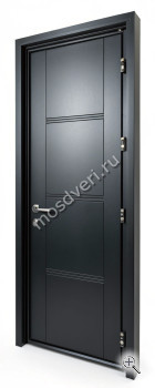 Входная дверь черного цвета уличная ЧДД-016 - купить от производителя Мосдвери Входная дверь черного цвета уличная ЧДД-016