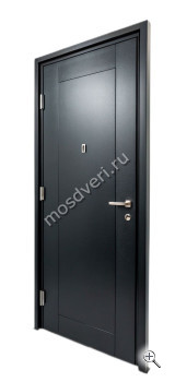 Металлическая входная дверь черная матовая ЧДД-019 - купить от производителя Мосдвери Металлическая входная дверь черная матовая ЧДД-019